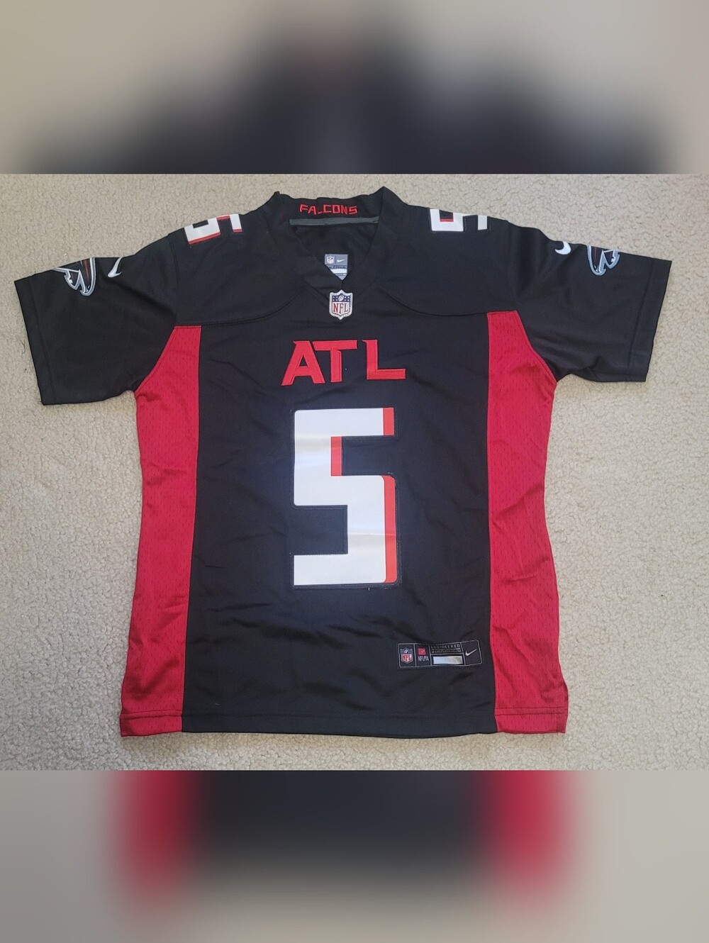 Atlanta Falcons Drake London #5 Stitched NFL Jersey Women L